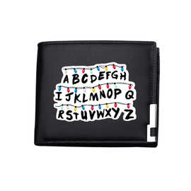 外贸一件代发欧美影视怪奇男士短款钱包铁边韩版青年男女横款钱夹