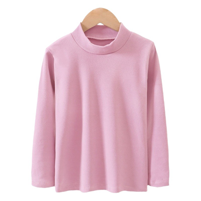 Children's De velvet bottoming shirt half turtleneck top boys' and girls' inner wear warm spring and autumn clothes middle and big children's underwear winter