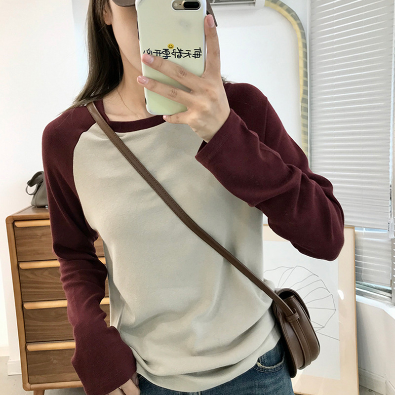 软糯德绒打底衫女秋冬2025新款显瘦内搭加绒加厚长袖t恤洋气上衣