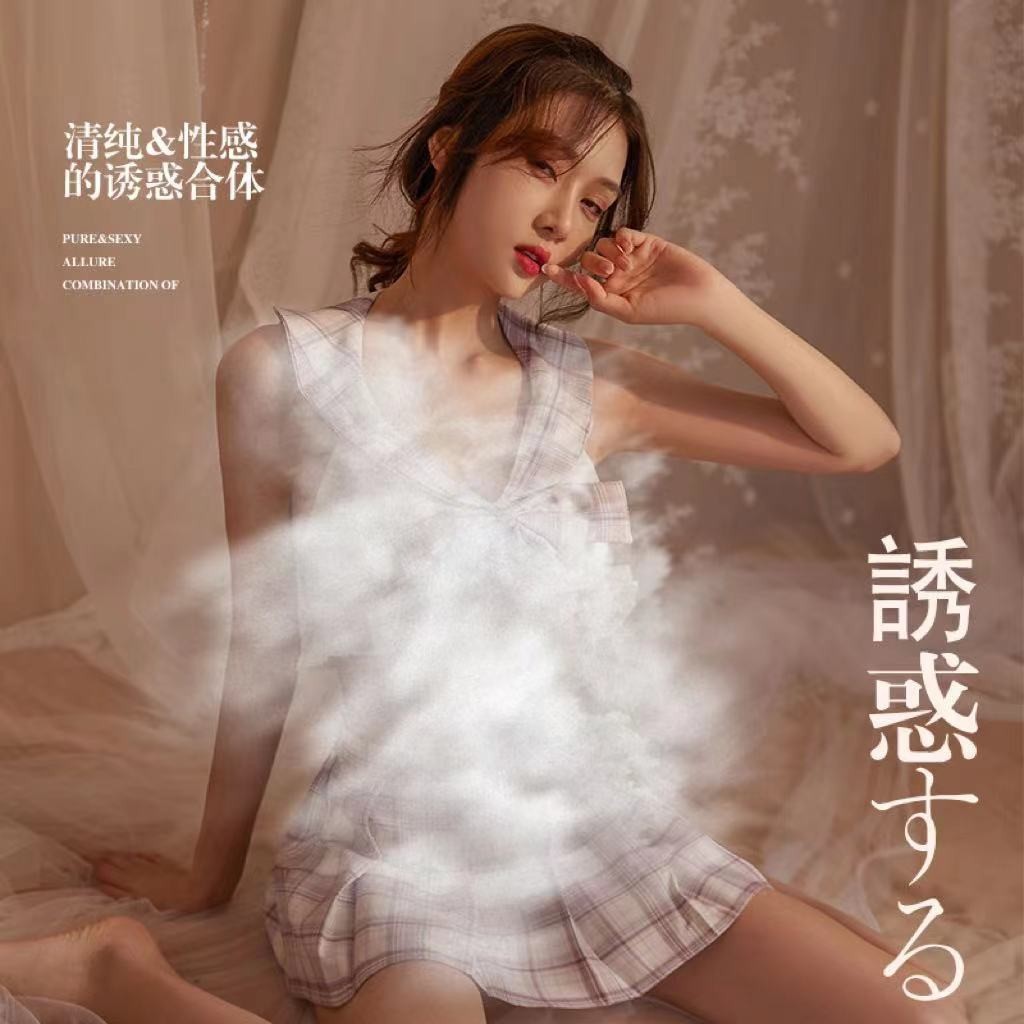 Sexy ropa interior sexy Plaid Jk estudiante desgaste verano encaje-up hueco-out femenino estudiante uniforme traje mujer entrega de una sola pieza
