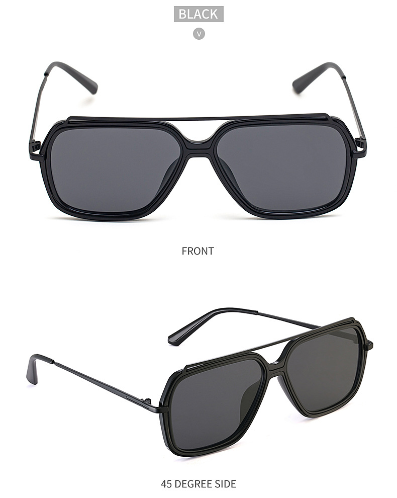 Fashion Wide Frame Metal Sunglasses Wholesale display picture 26