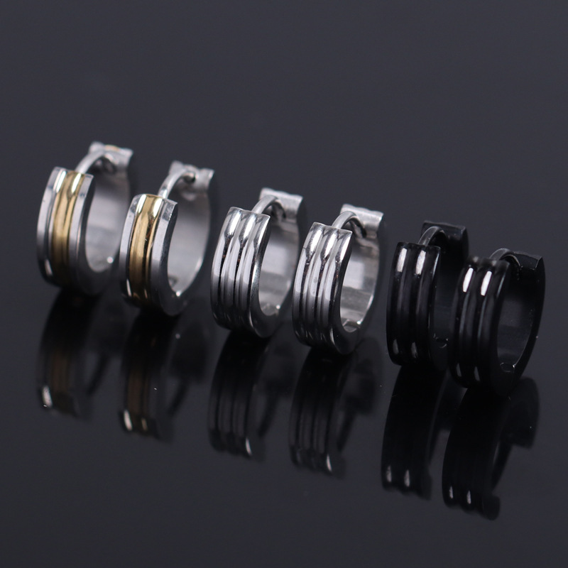 Ear clips stainless steel, fashionable earrings, Korean style, punk style, wholesale