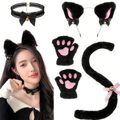 ハロウィーン衣装猫コスプレ道具猫耳カチューシャ猫爪手袋猫しっぽアクセサリーセット