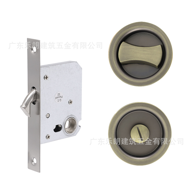Cerradura de puerta de empuje de acero inoxidable personalizada cerradura de puerta invisible redonda perilla oculta cerradura de puerta corredera canal integrado cerradura de puerta oscura