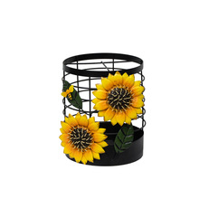 跨境新品收纳桶太阳花蜜蜂室内客厅卧室办公室收纳摆件铁艺装饰