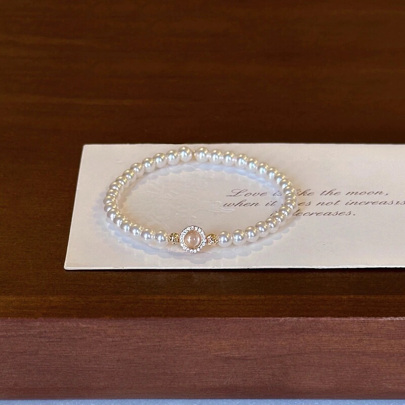 Shijia Pearl Bracelet Light Luxury High-End Bracelet Pearl Bracelet Beaded Pearl Exquisite Girls Crystal Bracelet