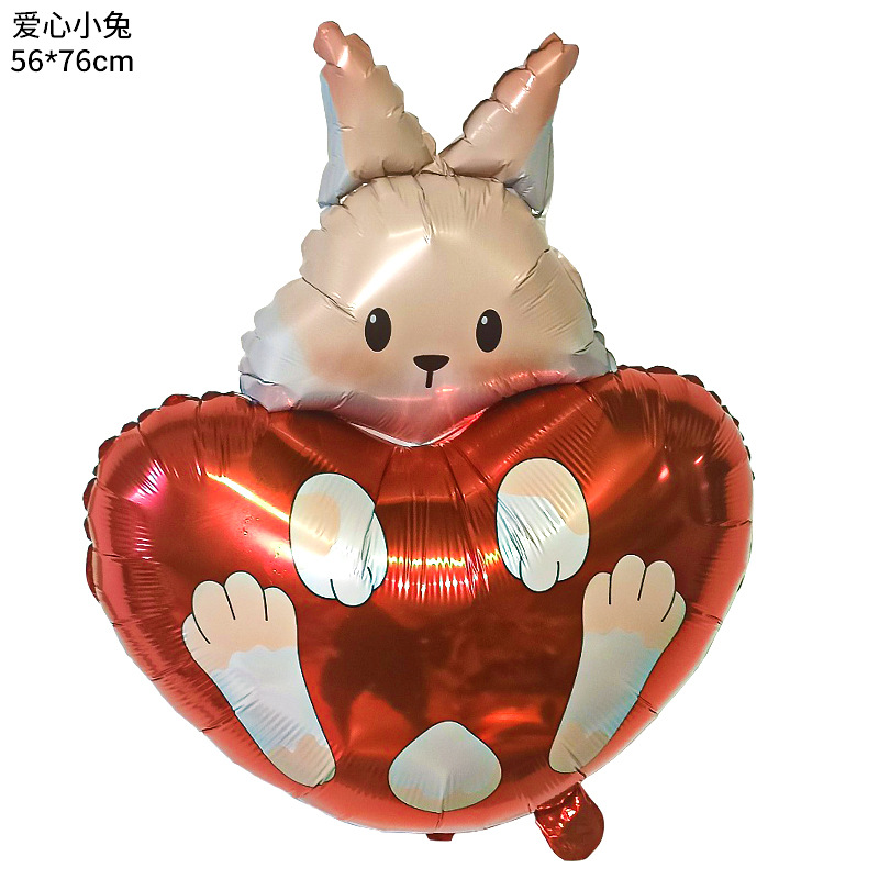Globo de aluminio con forma de oso de abrazo y corazón, para decoración del Día de San Valentín