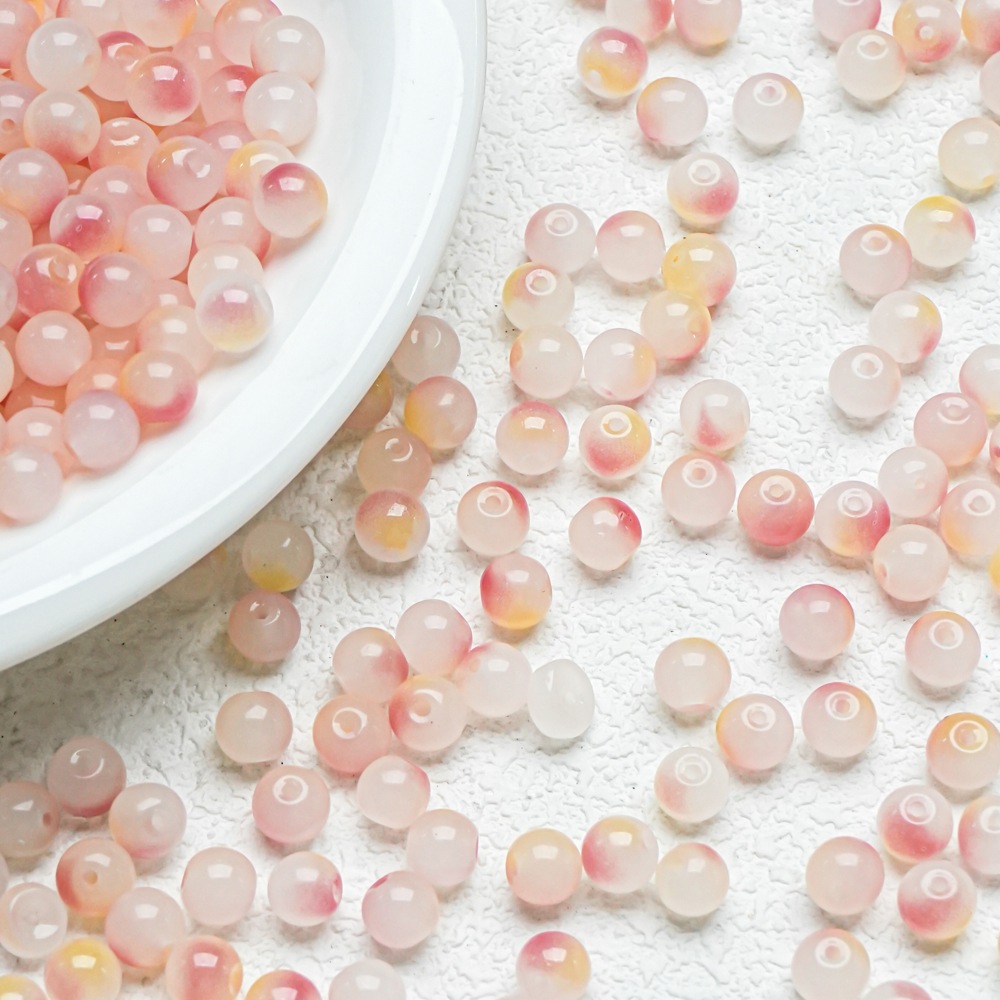 10mm de dos colores de gradiente de perlas de vidrio collar pulsera hecha a mano DIY pulsera cuentas redondas accesorios al por mayor