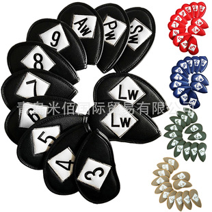 Cross-Border Golf Club Covers, Double-Sided Embroidered Iron Club Protective Cap Covers, Golfclub Gift Club Head Covers in Stock