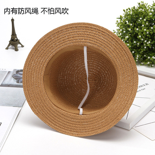 Summer Straw Hat Korean Style British Retro Flat Top Fresh and Cute Fascinator Sun Protection Beach Hat Trendy Summer Outing Hat