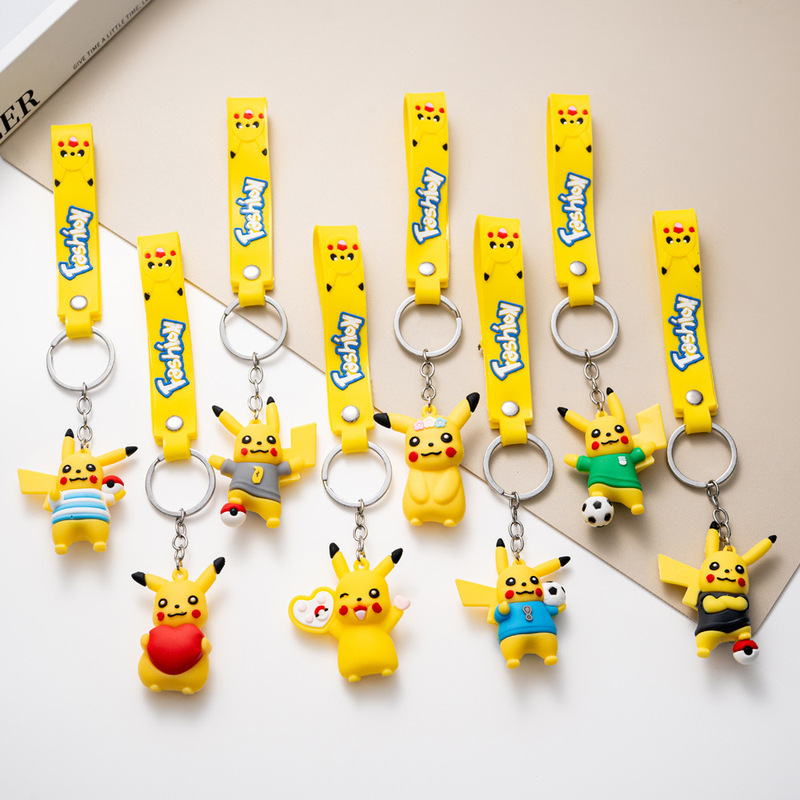 Cartoon Pikachu Keychain Pokémon Baby Pendant Keychain E-Commerce Promotion Gift Wholesale