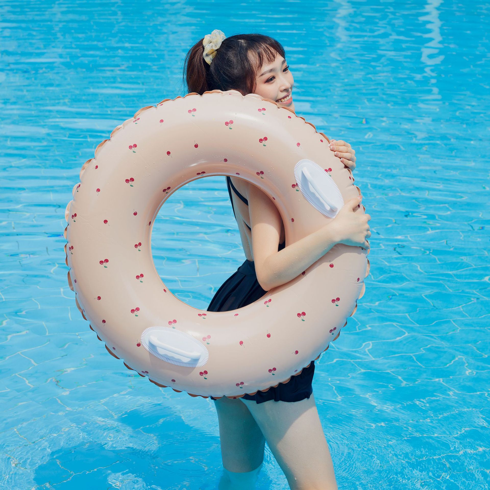 210g Weight Swim Ring Type of Swimming Accessories 1 Piece Quantity PVC Material Color Block, Solid Color Pattern Kid'S Gender Cute Style Cute Color Block Solid Color PVC Swim Ring Swimming Accessories 1 Piece 18