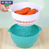 恒易达批发沙拉脱水器 厨房洗菜水果滤水沥水篮 多功能塑料收纳篮