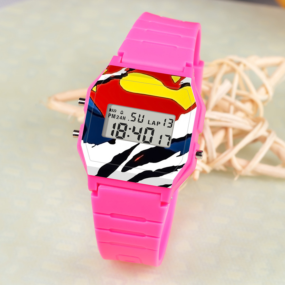 Tendencia de relojes electrónicos para hombres y mujeres relojes electrónicos de dibujos animados adolescentes estudiantes de secundaria y secundaria al por mayor relojes electrónicos de luz nocturna