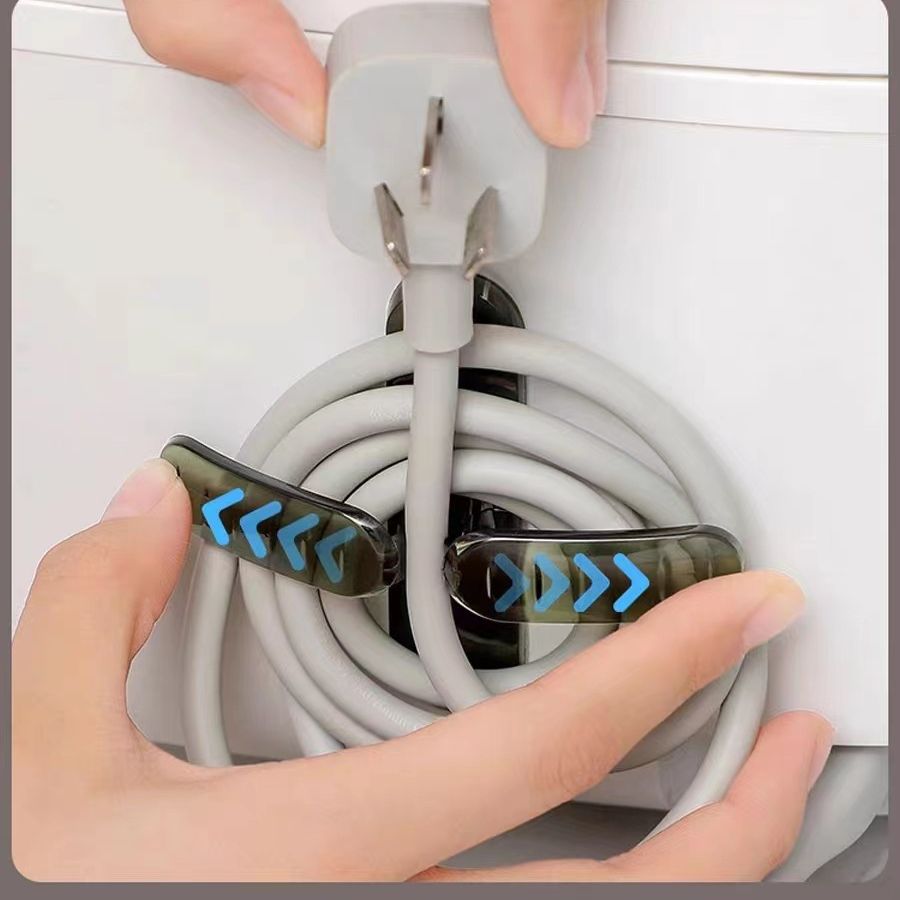 Wholesale Kitchen Appliance Acrylic Power Plug Hook Multifunctional No-Drill Wire Organizing Fixing Adhesive Hook