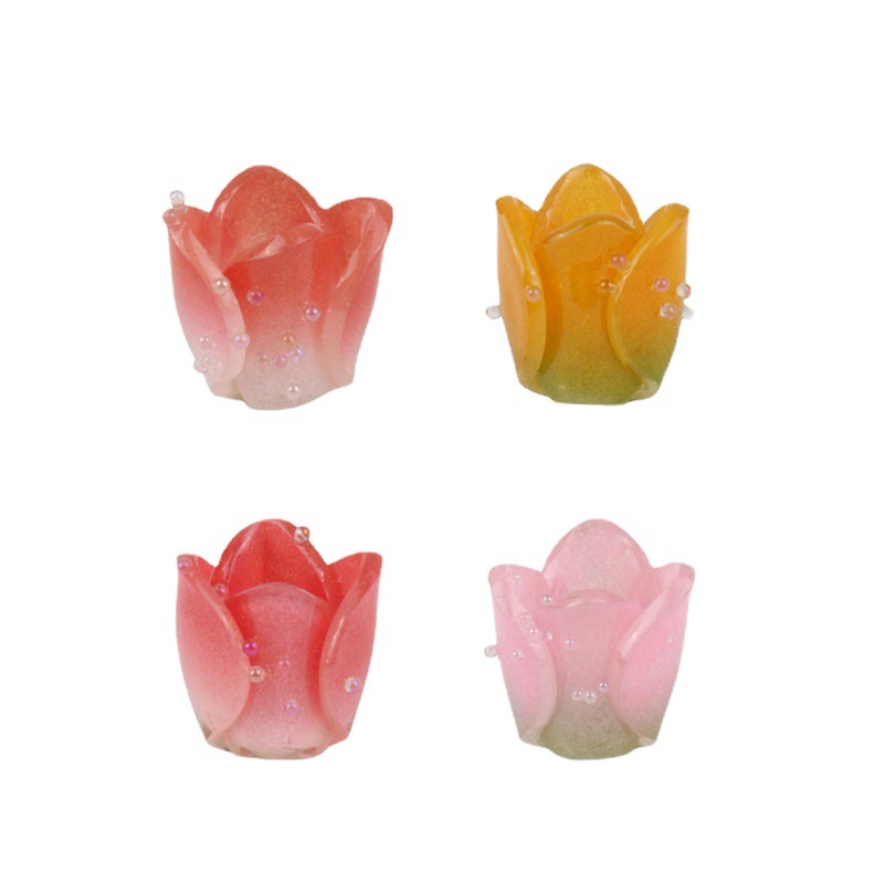 Acrílico Termocontraíble tulipán flor DIY accesorios de la joyería pendientes horquilla accesorios para el cabello colgante materiales hechos a mano al por mayor