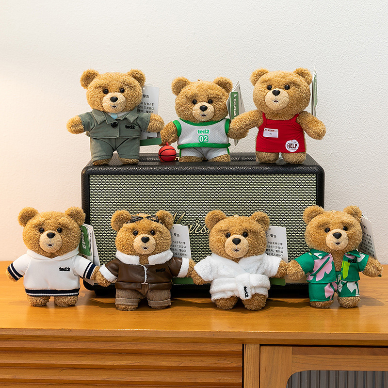 Authentic New Teddy Bear Pendant Cartoon Dressed Bear Series Keychain Doll Cute Bear Pendant Wholesale