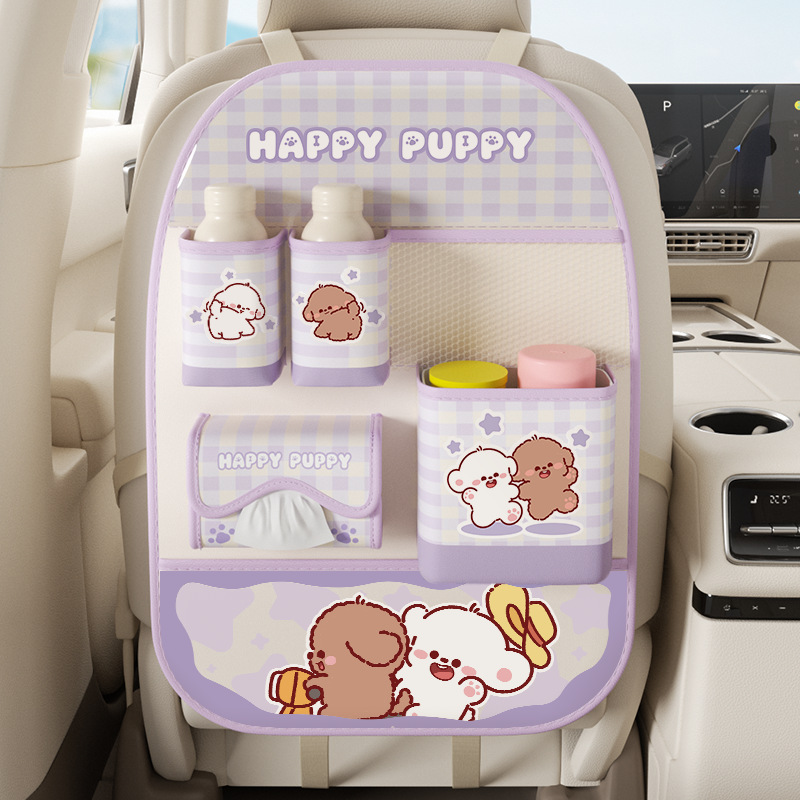 Car Seat Back Anti-Kick Storage Bag Two-In-One Multifunctional Car Seat Storage Bag Anti-Dirt Mat for Car Rear Seats