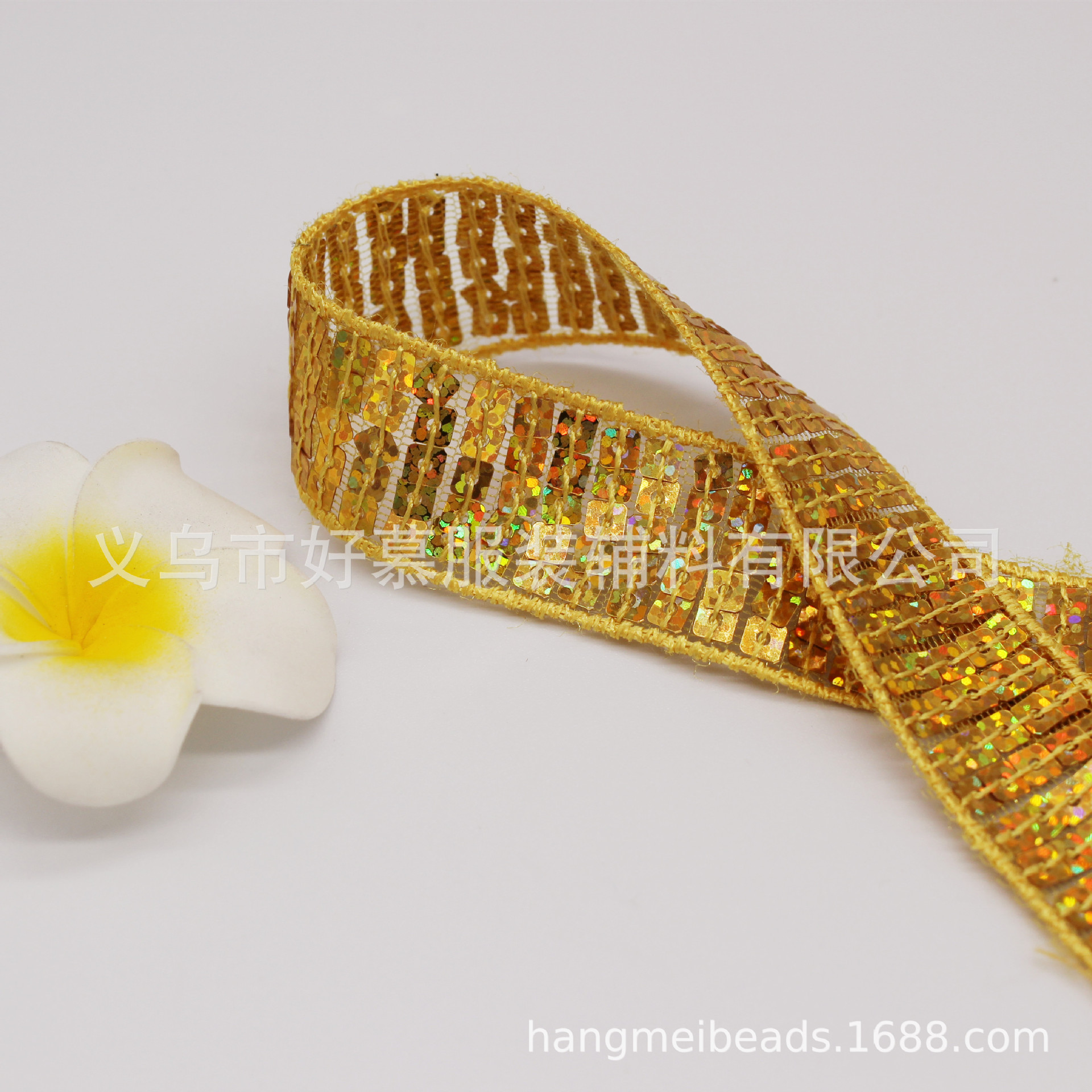 供应亮片花边 优质环保亮片花边 五排亮片花边批发