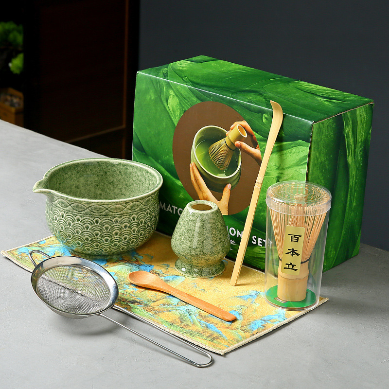 抹茶碗陶瓷日式打抹茶用套装茶筅竹子抹茶刷百本立宋代点茶道礼盒|undefined