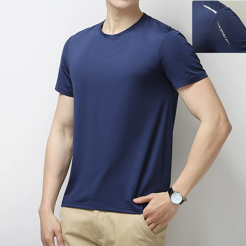 Спот в стойке] Yiyang на открытом воздухе ледяной шелк быстро высушенная футболка летняя тонкая спортивная повседневная фитнес-рубашка свободная