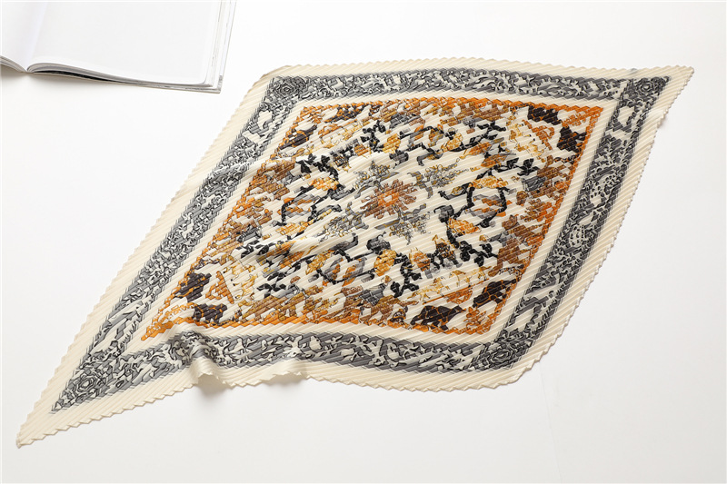 Square Pleated Diamond Simulation Silk Scarf For Women_voghion.com