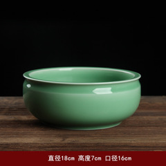 批發青瓷茶洗筆洗水洗陶瓷大號洗茶碗功夫茶具配件茶道中式盂渣缸