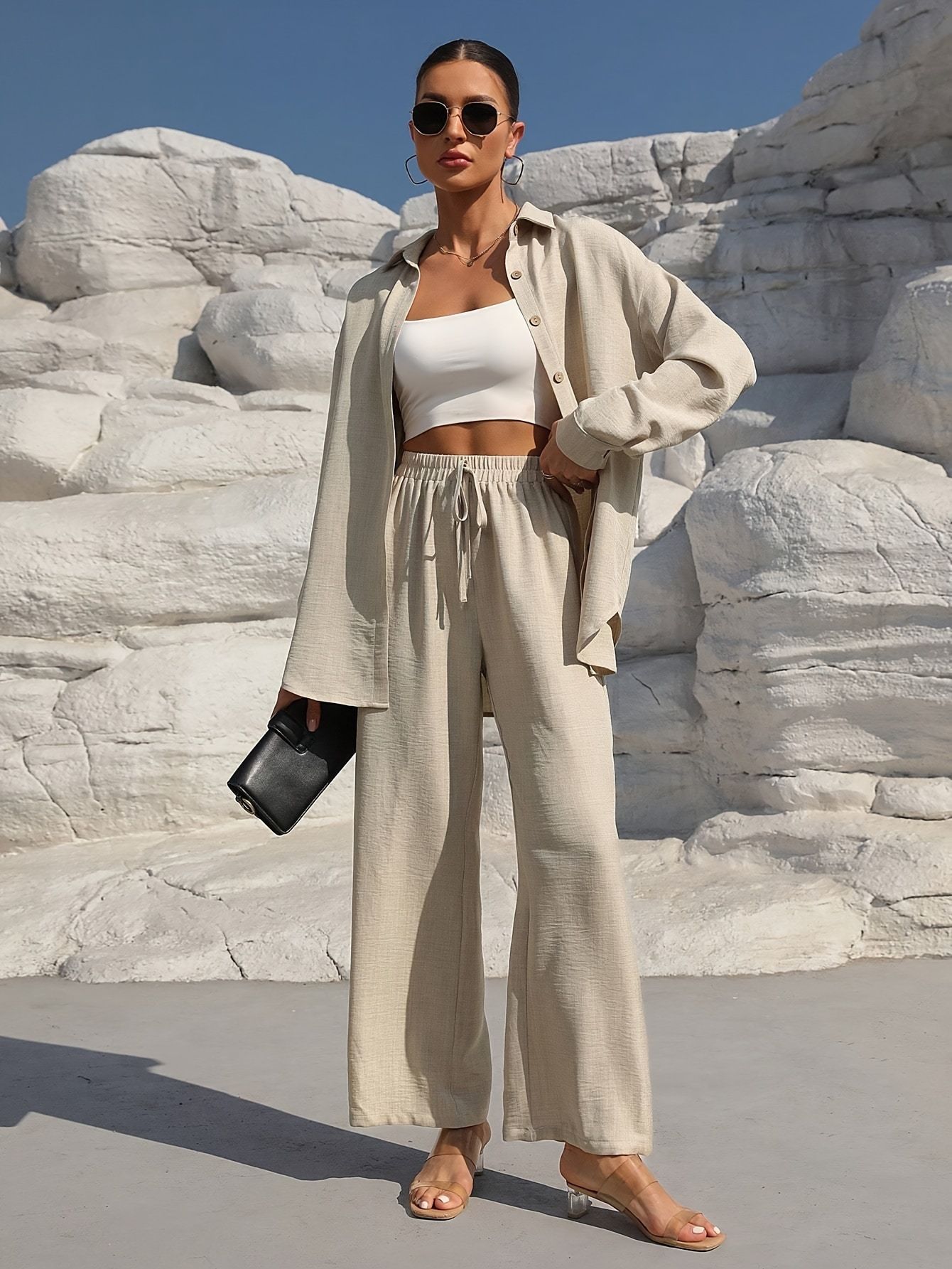 Elegant Two-piece Long-sleeve Cardigan Set For Women Plus Size_voghion.com
