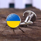 Украинский флаг, запонки с драгоценными камнями, мужские модные аксессуары, серебряные манжеты для французской рубашки, ногти на рукавах, небольшой подарок