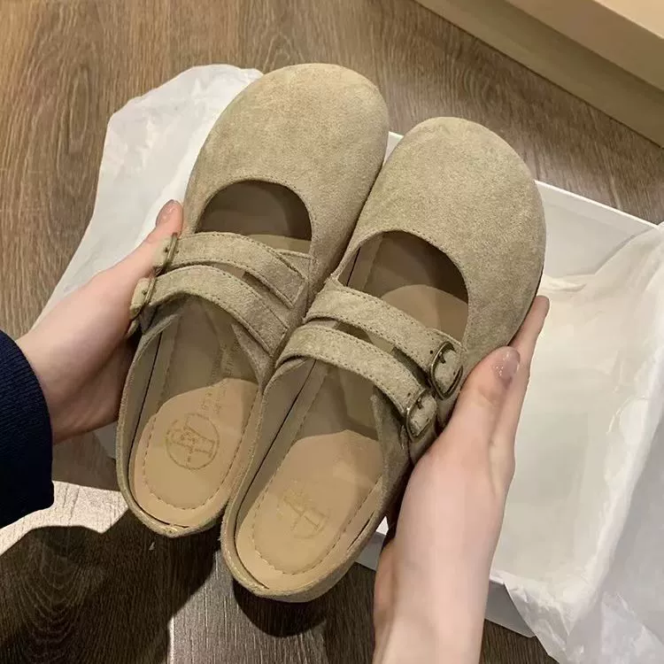 Туфли Birkenstock, полутапочки, женские сандалии 2025 года, ленивые носят туфли Мэри Джейн.