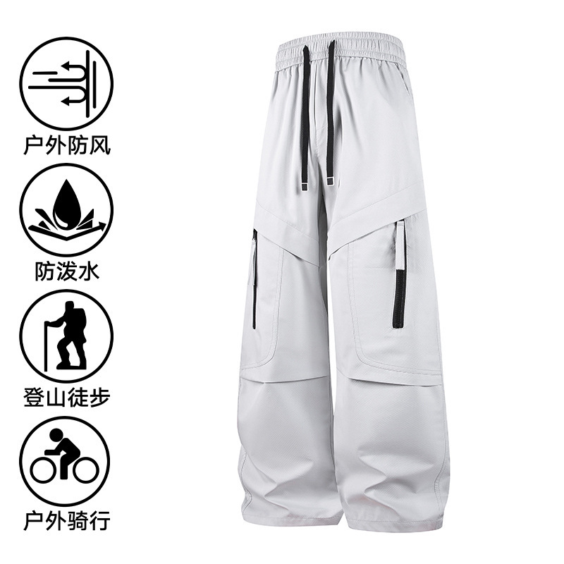 L-10Xl Popular Casual Cargo Pants Men's Spring and Autumn Thin Straight Cargo Pants Paratrooper Long Pants Cross