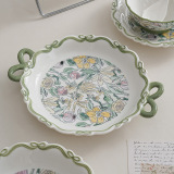 Тарелка с тиснением для домашнего ресторана, специальная тарелка для пасты в стиле INS, ретро креативная тарелка с тиснением для западной еды, стейк, салат