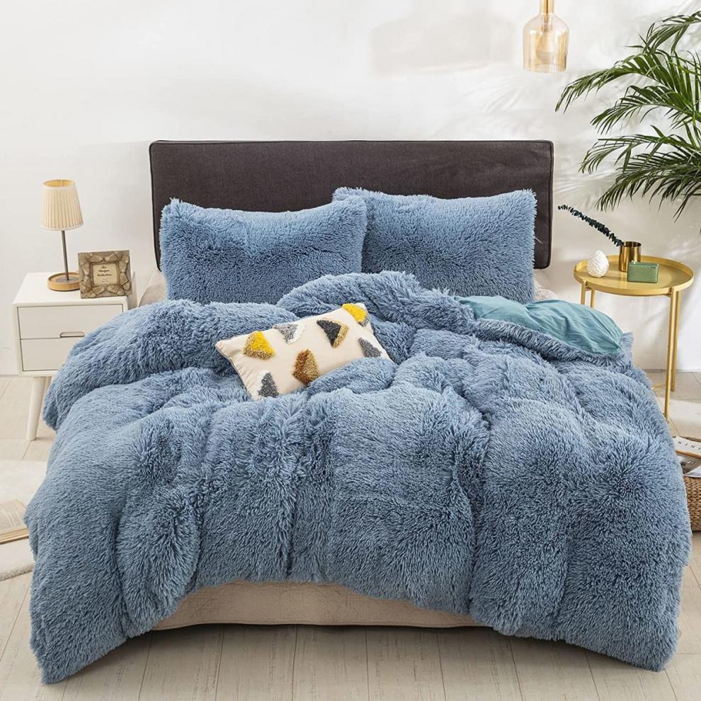 3pcs Y2K Multicolor Plush Duvet Cover Set