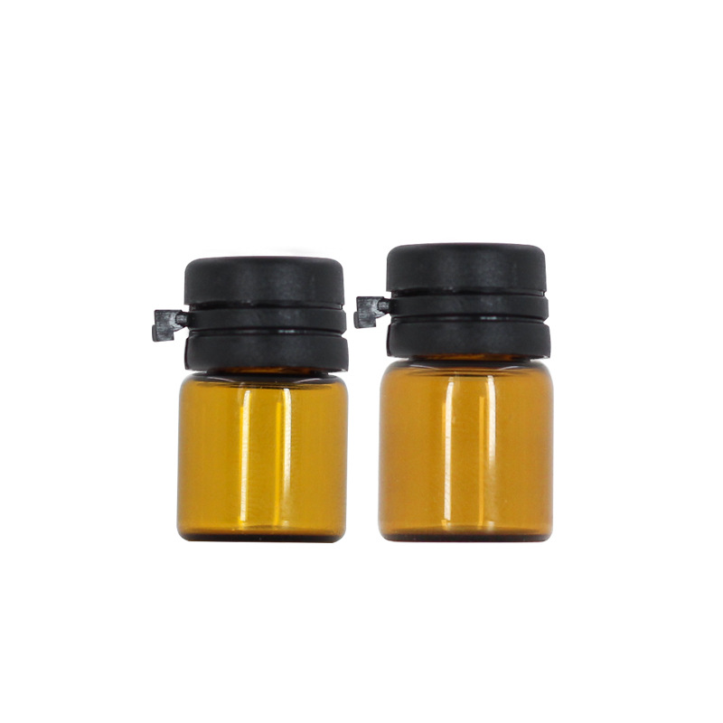 Brown 5ml sub-botella de vidrio tapa flip desechable botella de aceite esencial marrón tapa abierta botella de perfume botella cosmética