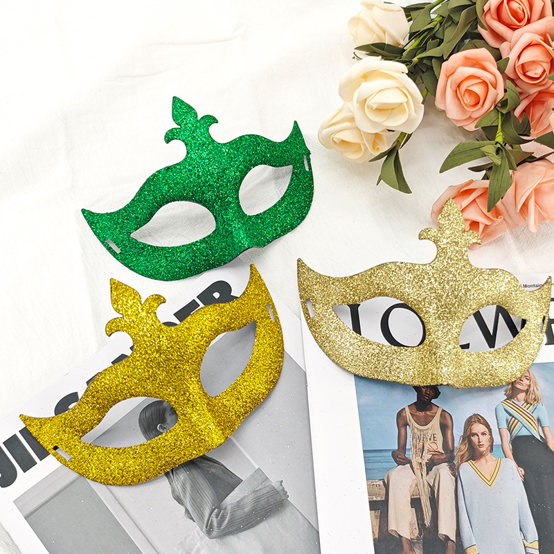 Carnaval nuevo polvo brillante máscara de flecha máscara de Halloween máscara de fiesta decoración máscara de mitad de cara