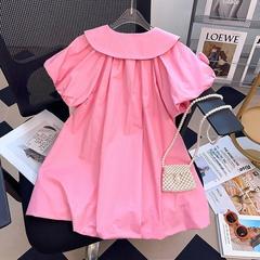Girls Love Short Sleeve Dress 2023 Summer New Children's Sweet and Cute Girl Internet Celebrity Summer Princess Dress