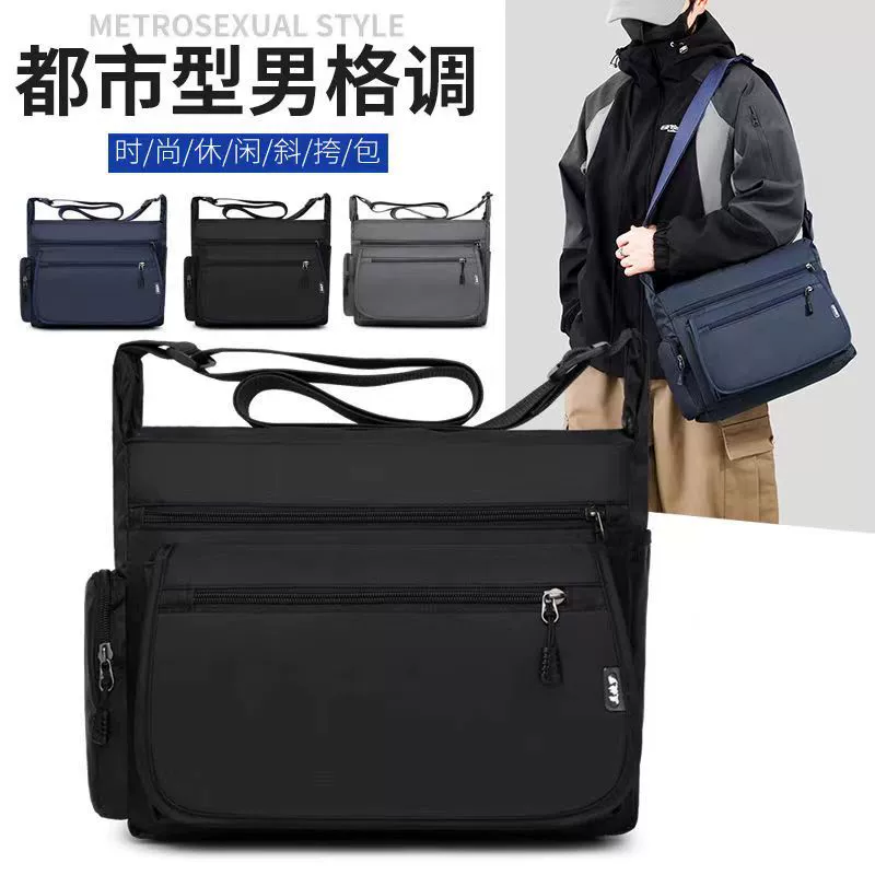 Печатный логотип новая сумка на плечо большой емкости простой модный повседневный ретро многослойный оксфордская ткань бизнес-наклон