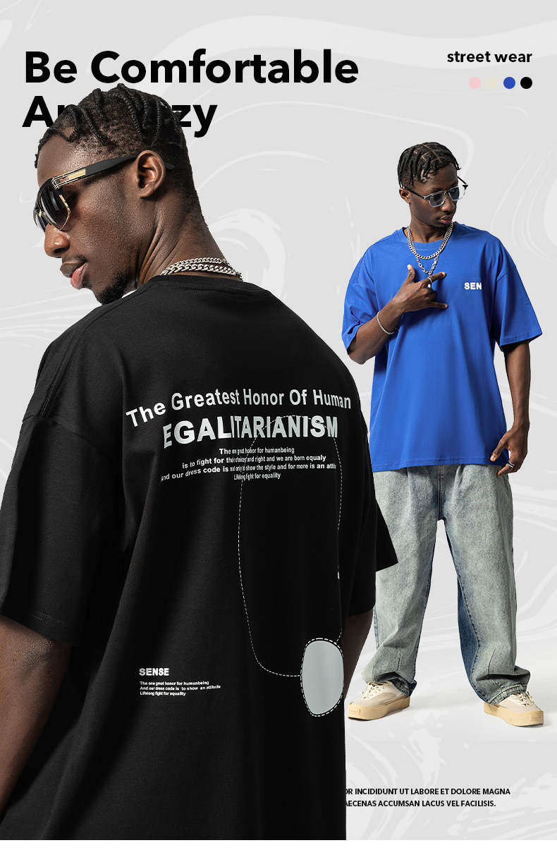 T-shirt da uomo in cotone stampato vestibilità oversize_voghion.com