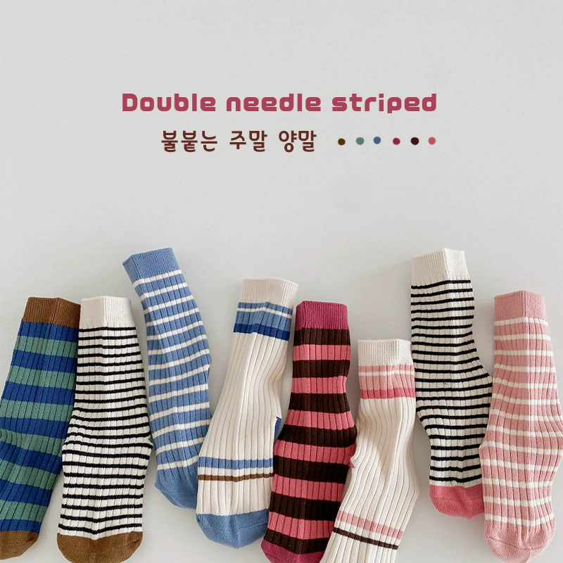 Детские knee socks для мужчин и женщин, оптовая торговля, осень, средняя длина, пряженый хлопок