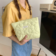 37261 New cosmetic bag large capacity polyester flower storage bag cute portable toiletry bag lotion lipstick bag