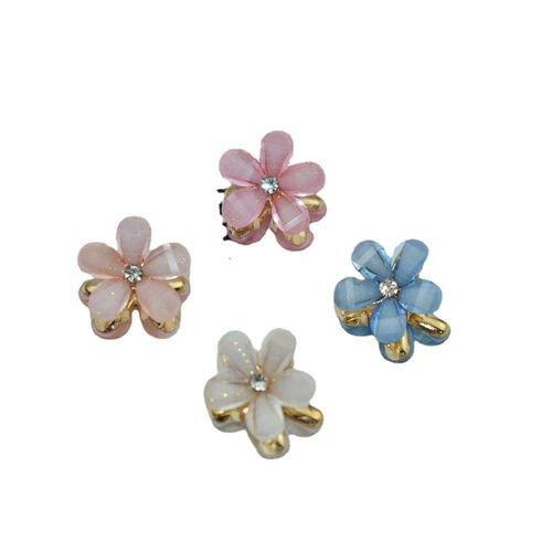 Small bangs grabber  new crystal flower side hairpin Korean internet celebrity mini temperament hair grabber hair accessory