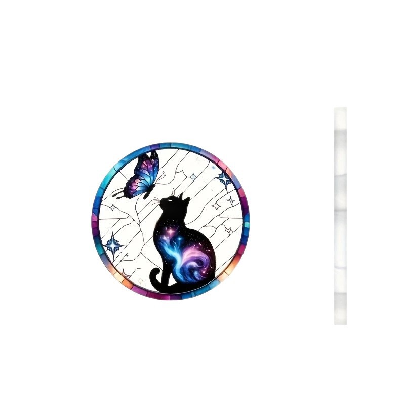国境を越えた新製品塗装蝶ボヘミアンスタイルシリーズアクリル 2D ラウンドファッション惑星猫イヤリング|undefined