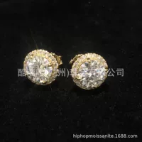 D-цвет 2 карата ушных гвоздей Mosang S925 серебро с покрытием 18K золото мужчины и женщины Мосанг бриллиант серьги ювелирные изделия