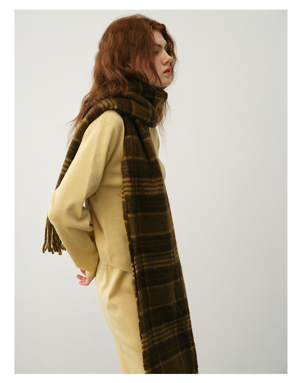 Kaschmirschal Kariert Im Retrodesign Für Damen Winterweiches Tuch_voghion.com
