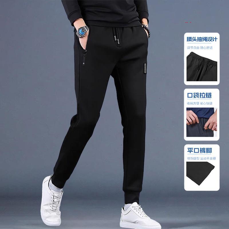 运动裤男直筒裤黑色束脚卫裤秋季新款宽松时尚潮流跑步休闲裤通勤