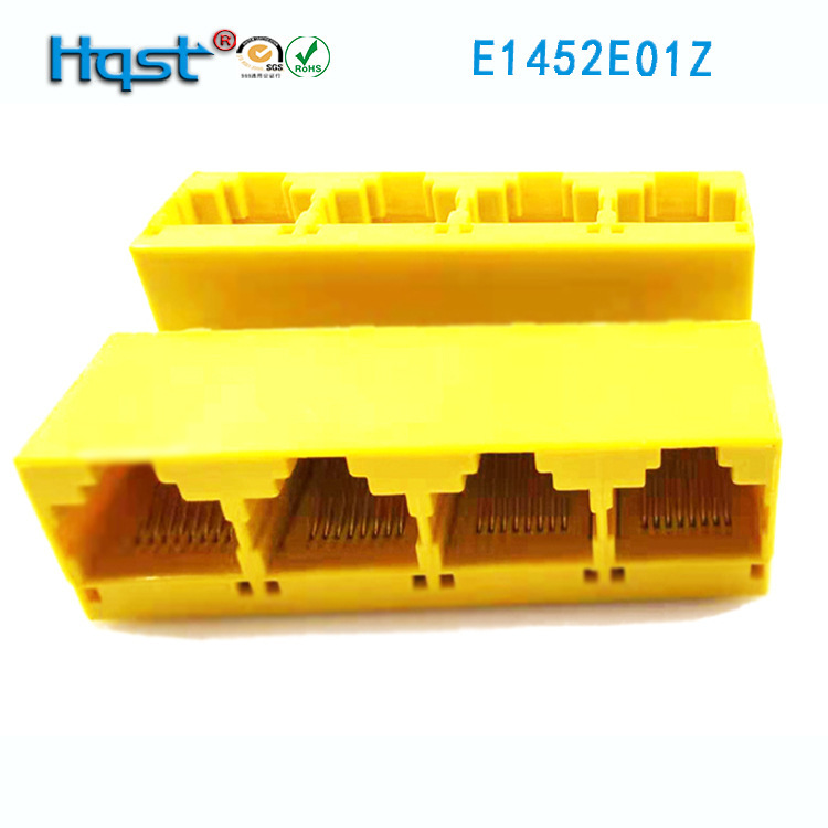 RJ45 network socket 52 type 16 long non-screen full plastic without lamp 1*4 four-port crystal head socket female socket network port