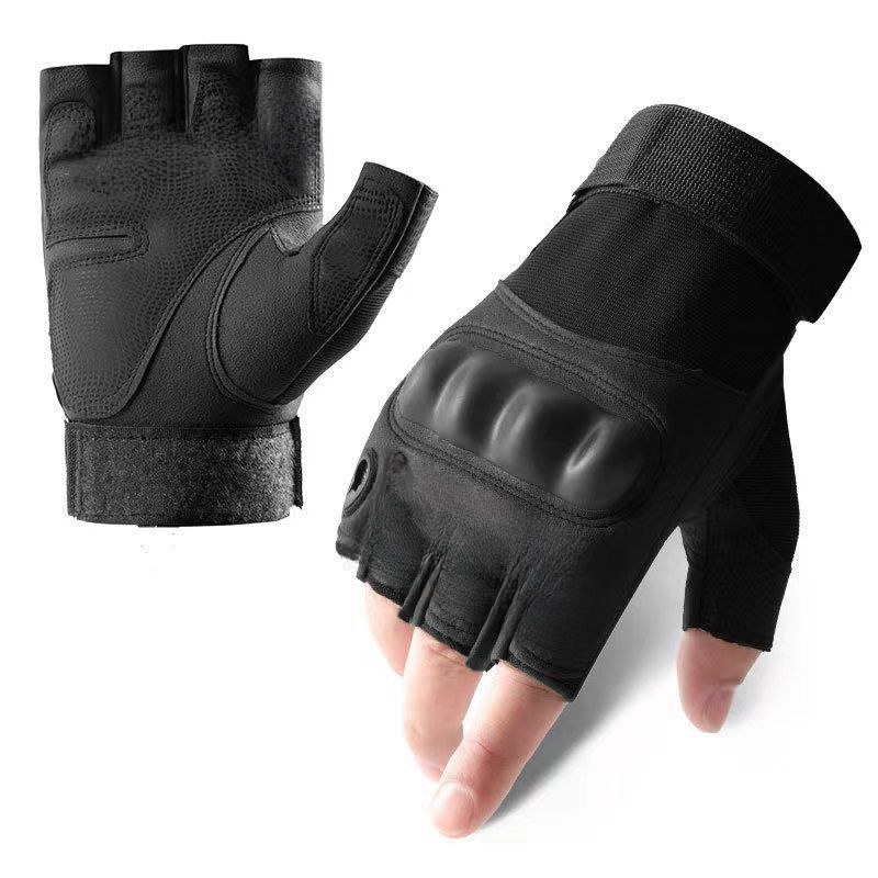 Tactical gloves Half-finger tactical gloves men's outdoor cycling sports anti-slip wear mountaineering fitness combat training gloves_maomaolike.com