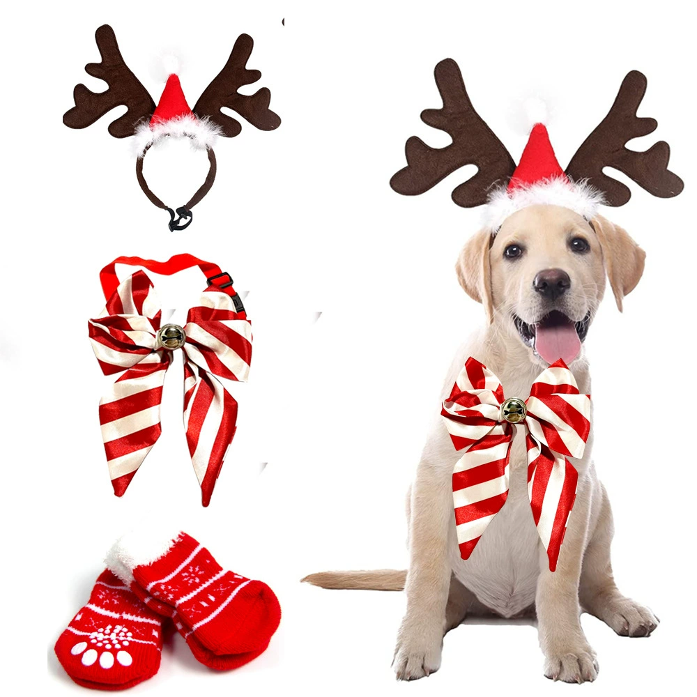 Рождественские украшения трансграничные собаки кошки универсальные новые галстуки-бабочки Amazon аксессуары для домашних животных регулируемый размер