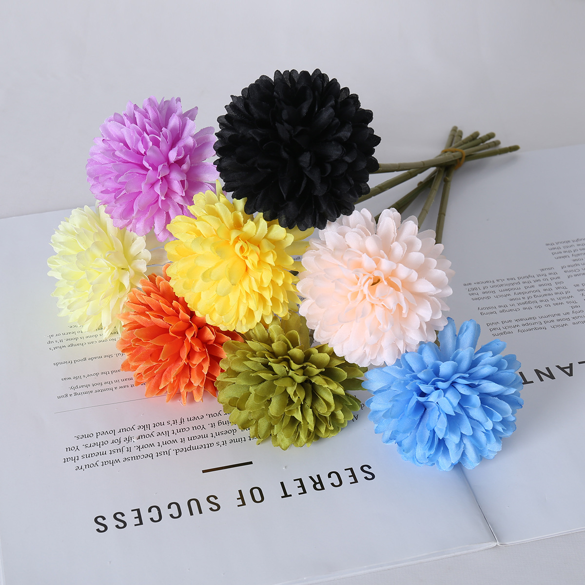 Simulación de diente de león una sola cabeza cebolla bola crisântemo decoración del dormitorio decoración de la sala de estar flores falsas flores de seda boda decoración de boda