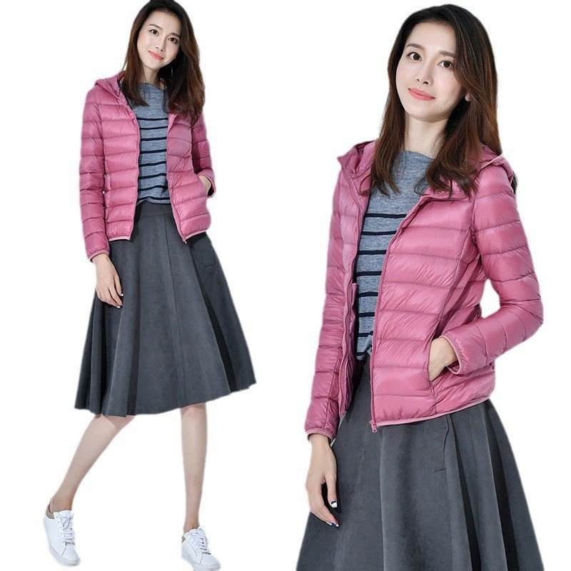 2025 Women's New Hooded Stand Collar Lightweight Slim Fit Lightweight Women's down Jacket Manufacturer Wholesale Dropshipping